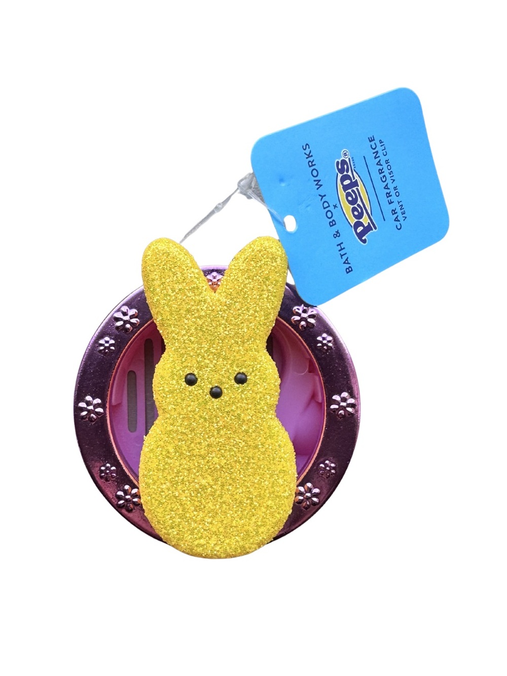 New B&BW PEEPS Glitter Bunny Car Air Fragrance Vent & Visor Clip BATH BODY WORKS